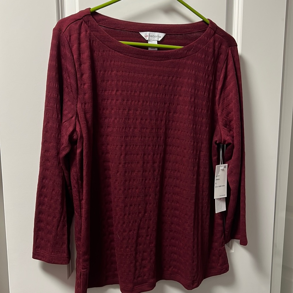 Burgundy Long Sleeve Shirt- L